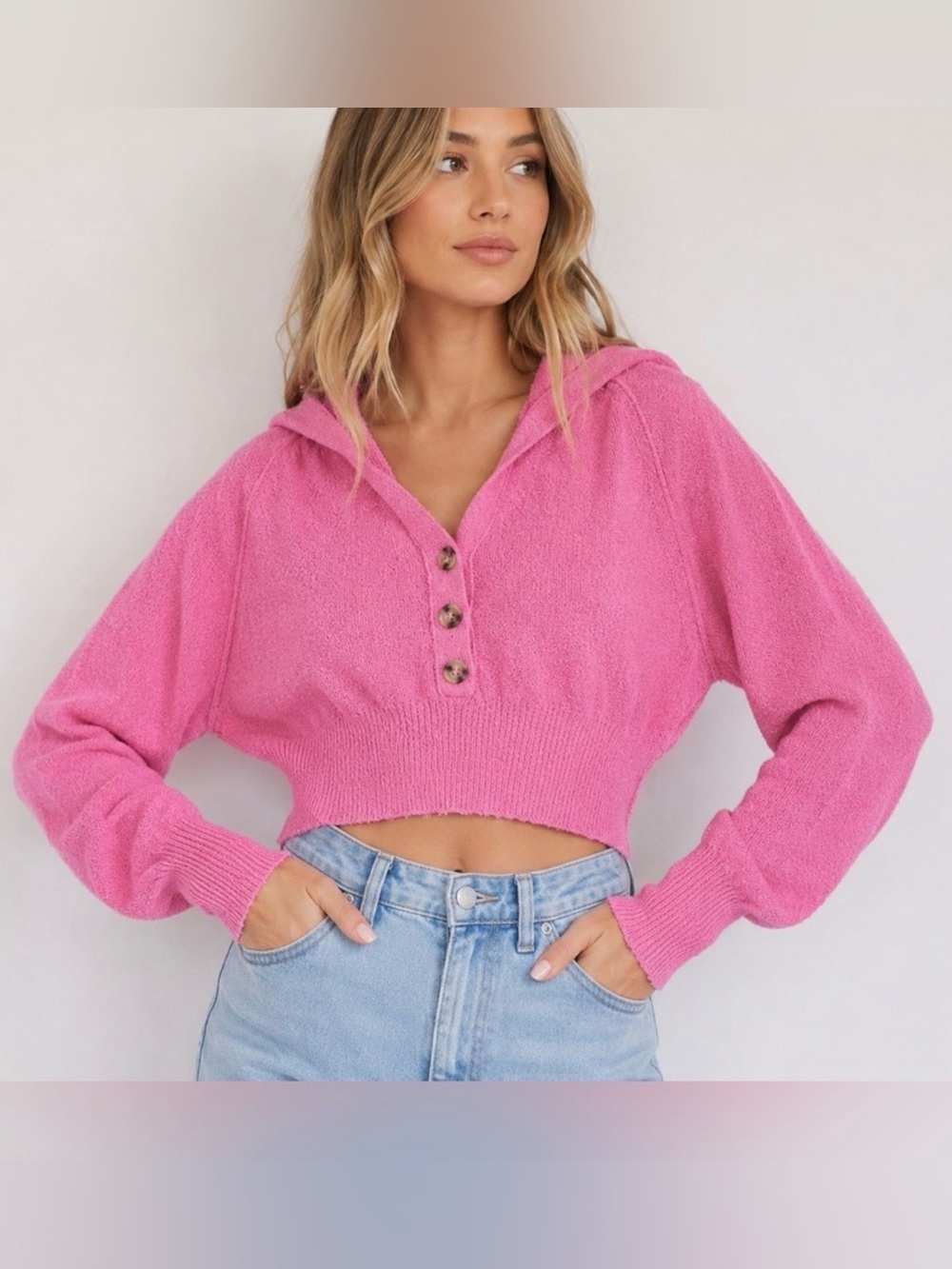 Free People- Found My Friend Hoodie- Pink-size Small-like new